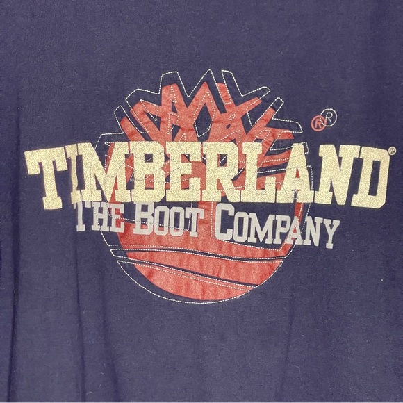 Vintage Timberland The Boot Company Medium Made In USA Long Sleeve Tshirt Navy - Picture 2 of 8